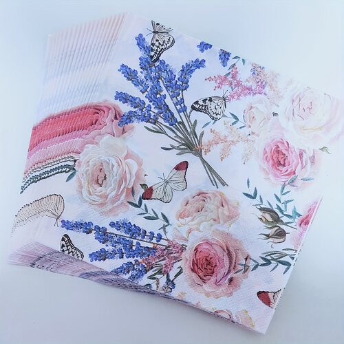 Lavender Paper Napkins Decoupage Party 薰衣草蝶骨巴特餐巾纸