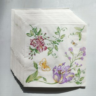 Floral Decorative Paper Napkins Decoupage 蝶骨巴特印花餐巾纸