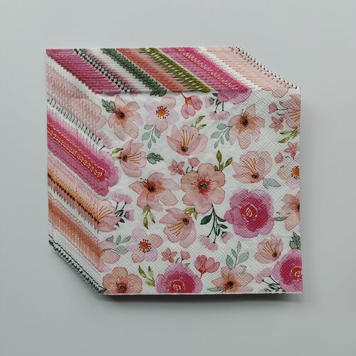 粉色花朵派对纸巾装饰摆盘餐垫 Pink Flower Paper Napkins Party
