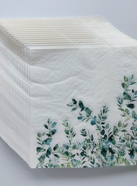 Eucalyptus Leaf Paper Napkins Decoupage 尤加利蝶骨巴特餐巾纸