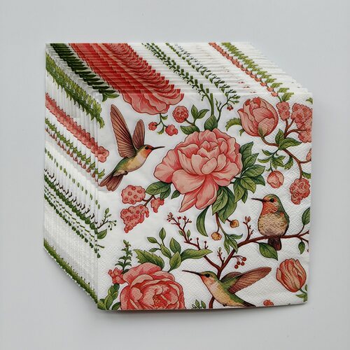 国风牡丹印花纸巾 Decorative Peony Flower Party Paper Napkins