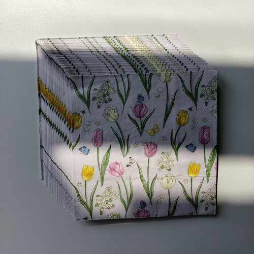 郁金香印花派对纸巾Tulip Floral Cocktail Dinner Paper Napkins