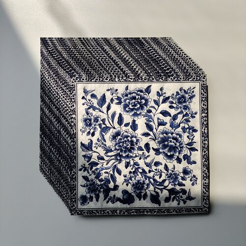 复古青花瓷花卉派对纸巾 Blue White Floral Paper Napkins Decor