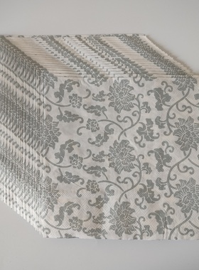 Bohemian Flower Paper Napkin Party Decoupage银灰色花朵餐巾纸