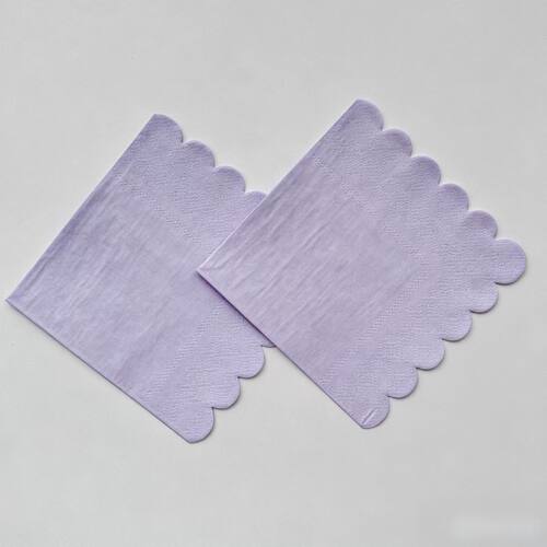 香芋紫色花边鸡尾酒餐巾Lilac Scalloped Cocktail Napkins 5inch