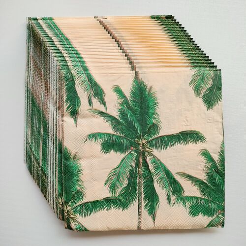 Summer Palm Tree Party Paper Napkins Decoupage蝶骨巴特餐巾纸