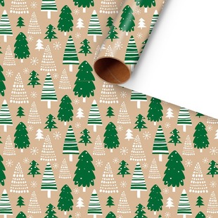 圣诞树雪花圣诞节礼物包装纸Kids Christmas Gift Wrapping Paper