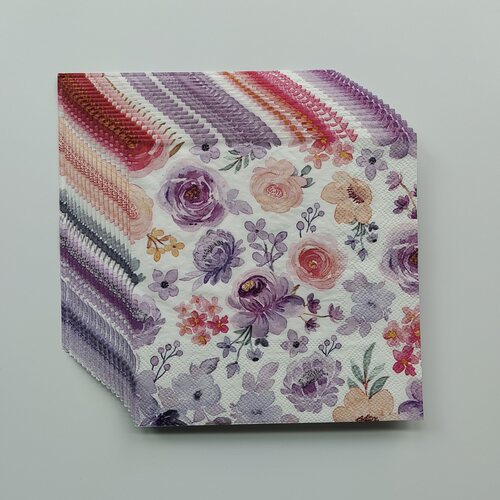 浅紫花朵派对纸巾装饰摆盘餐垫Flower Paper Napkins Party Decor