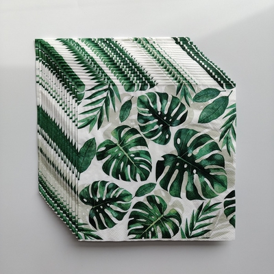 龟背竹夏威夷派对纸巾摆盘装饰 Leaf Paper Napkins Hawaii Party