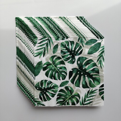 龟背竹夏威夷派对纸巾摆盘装饰 Leaf Paper Napkins Hawaii Party