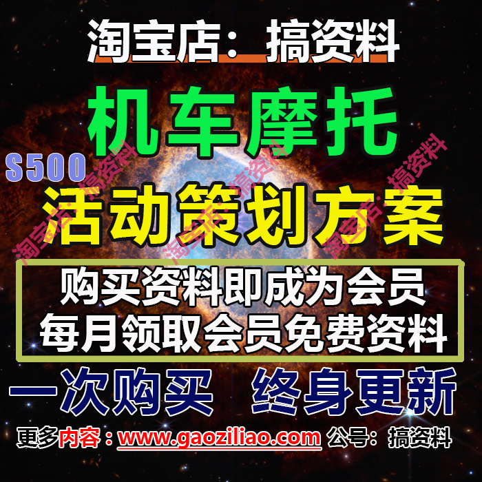 24.5月更10份摩托机车主题活动创意推广策划案PPT(代写文案）