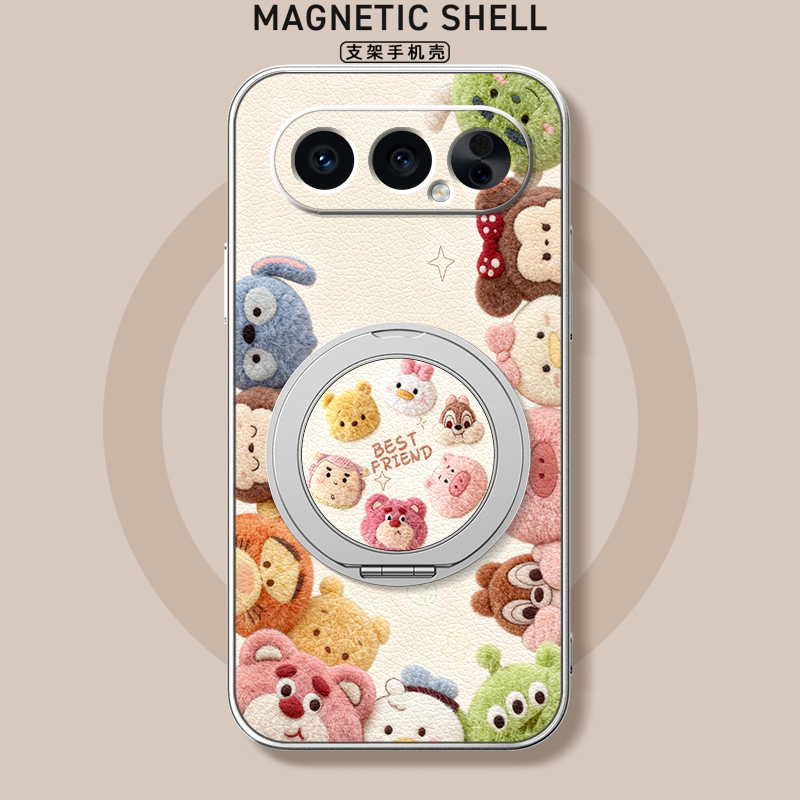 适用荣耀500手机壳华为400pro/300ultra/200/100新款90gt磁吸支架80/70/60se/power小羊皮女卡通可爱毛绒萌宠