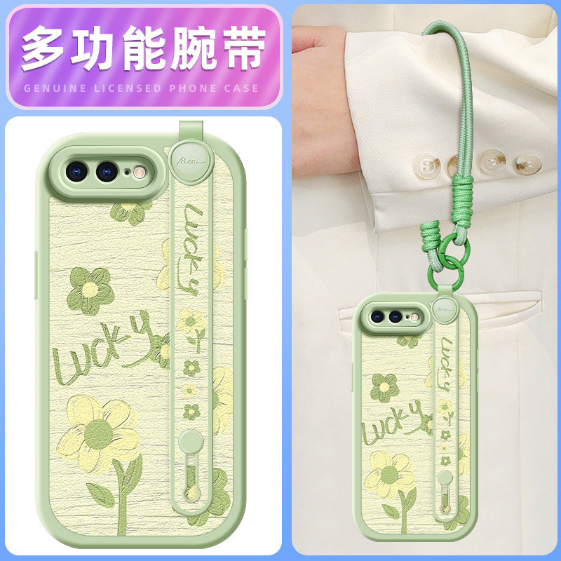 油画花朵适用苹果11ProMax手机壳iphoneX套7/8plus新款x/xr腕带斜挎挂绳iphone11pro可背6splus女款xsmax