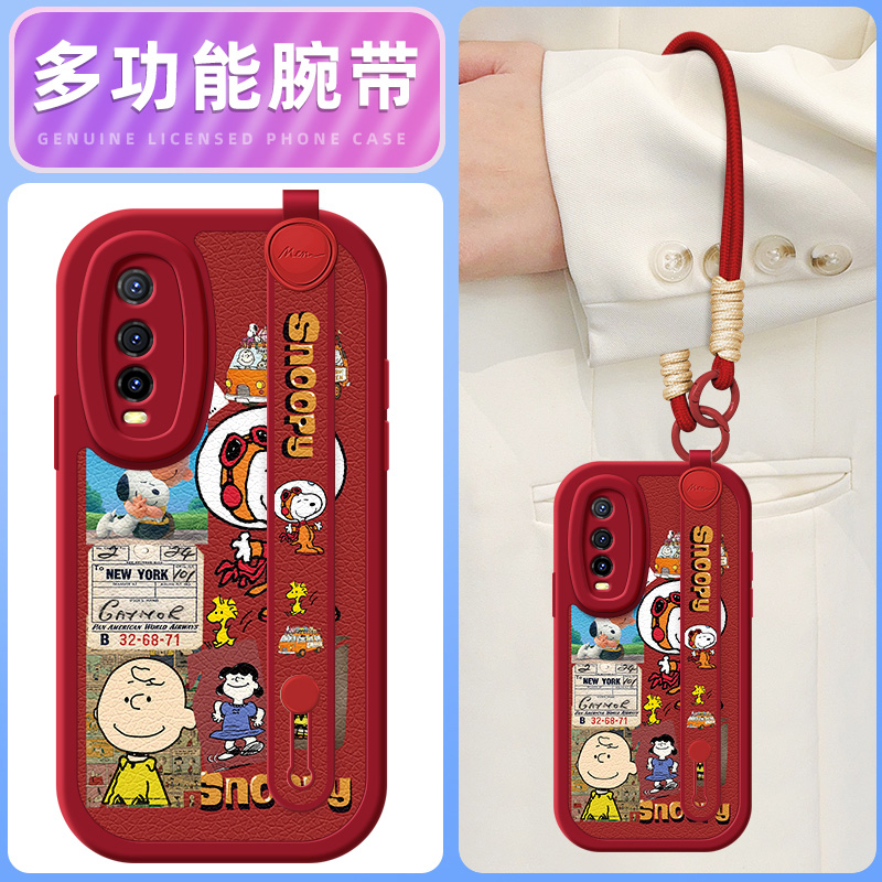 史努比适用vivoy77手机壳y78十+保护套y51s/76s/70/y55s/y53s/y52s新款y3/3s腕带斜跨挂绳Y10/y30/30g女款
