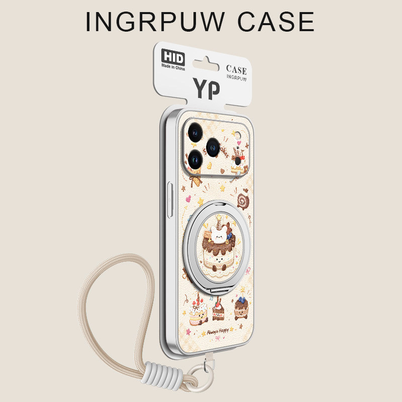 蛋糕萌宠适用于苹果17手机壳iphone18ProMax16/15/14新款13磁吸支架xs挂绳11/12女款16plus卡通小羊皮air
