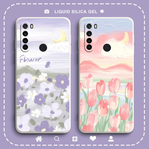 郁金香适用红米note10手机壳4G/5G版红米note9pro保护套note8新款液态小米redminote10pro女款卡通新年