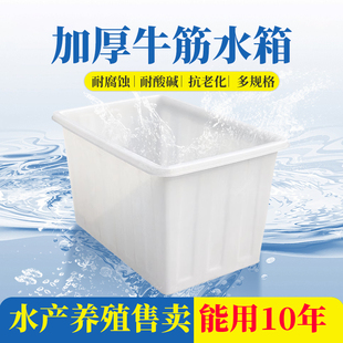 长方形牛筋塑料水箱加厚水产养殖箱食品级大号养鱼龟方箱大储水箱
