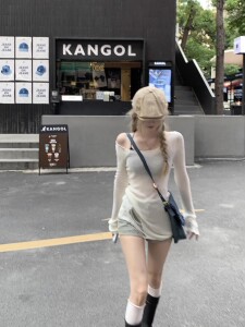 美式设计感破洞镂空针织防晒罩衫女小众修身叠穿气质百搭显瘦上衣