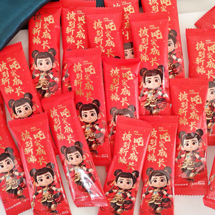 哪吒散装吒实成长牛奶味棒棒糖卡通糖果宝贝生日周岁宴请伴手喜礼