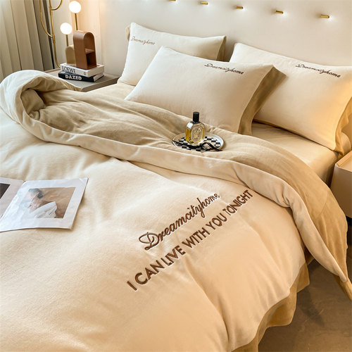 秋冬新款加厚牛奶绒四件套床品