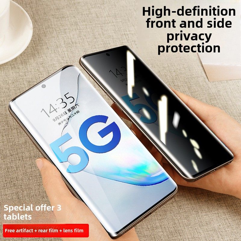 适用三星note10钢化膜note10+防窥膜全屏覆盖note10十plus防偷窥手机膜pro全包边曲面屏全胶菲林保护贴膜防摔