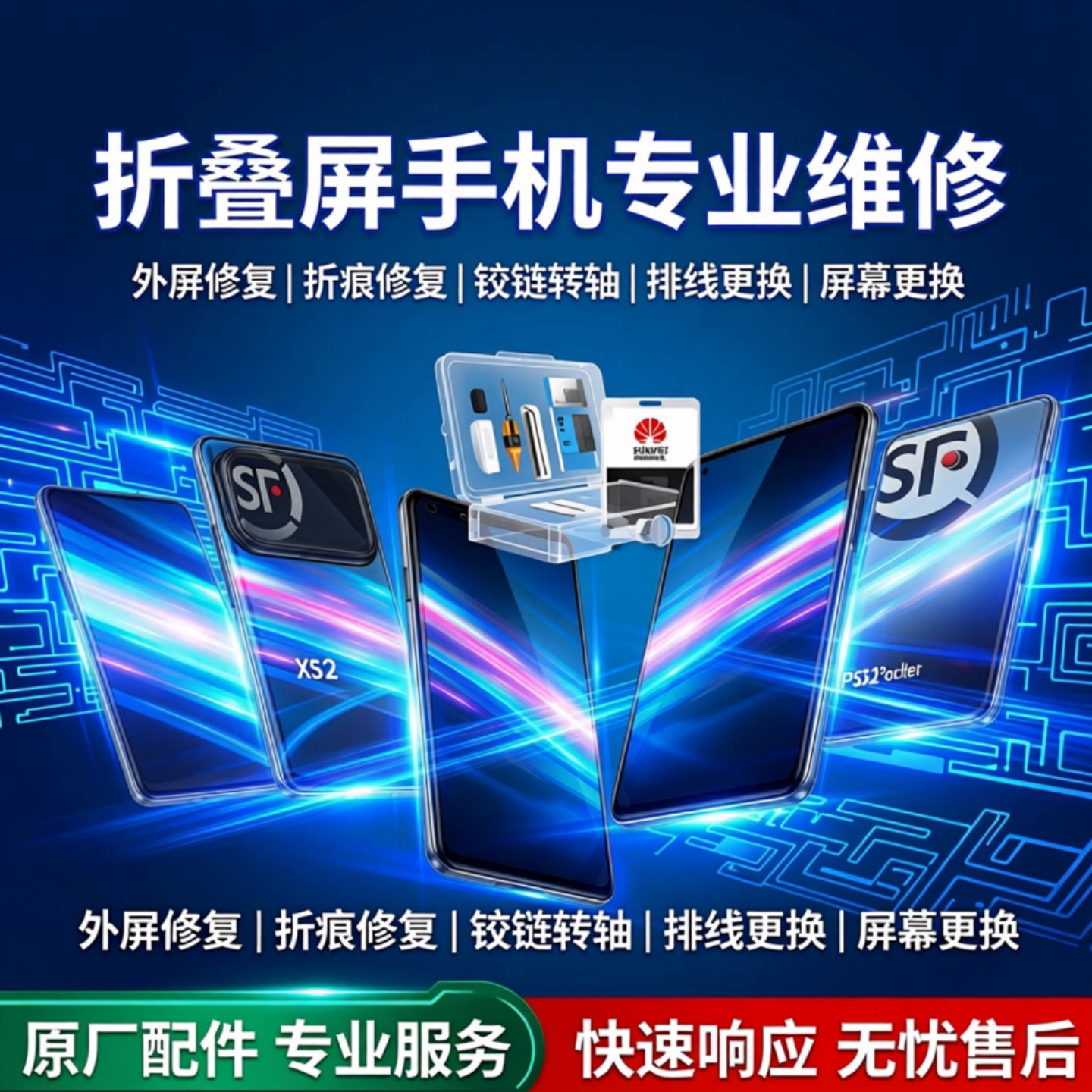 华为matex2/x5/xs2/x3/x6折叠屏换外屏转轴排线折