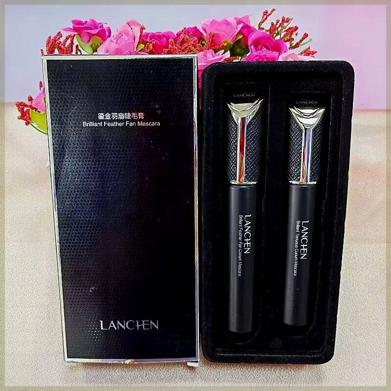 蓝秀鎏金羽扇睫毛膏1+1双支加强纤长浓密卷翘细致分明自然专柜正