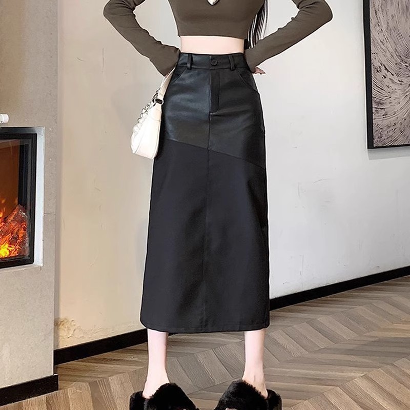 新款大码女装高腰一步a字裙