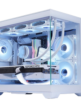 玩嘉孤勇者雪白色电脑机箱台式机MATX海景房240/360水冷全侧透ITX