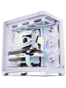 玩嘉孤勇者PRO电脑机箱台式机ATX侧透360水冷海景房游戏图片打印