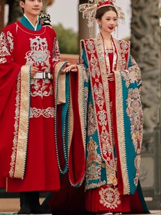 出租明制汉服婚服男女套装宋制影楼中式嫁衣拖尾凤冠霞帔全套租赁