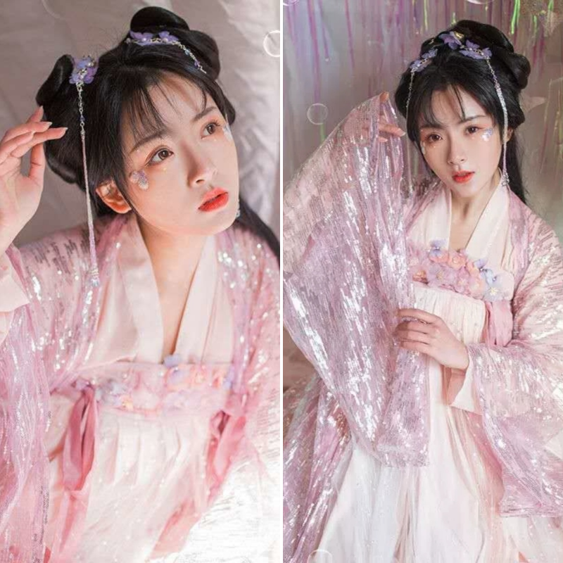 出租鲛人泪汉服女花嫁求凰高腰齐胸襦裙广袖大摆襦裙超仙飘逸租赁