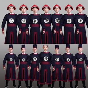 出租衙役服清朝官兵服装古装狱卒捕快侍卫官差婚礼轿夫演出服租赁