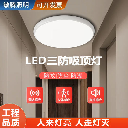 人体雷达声光控感应吸顶灯