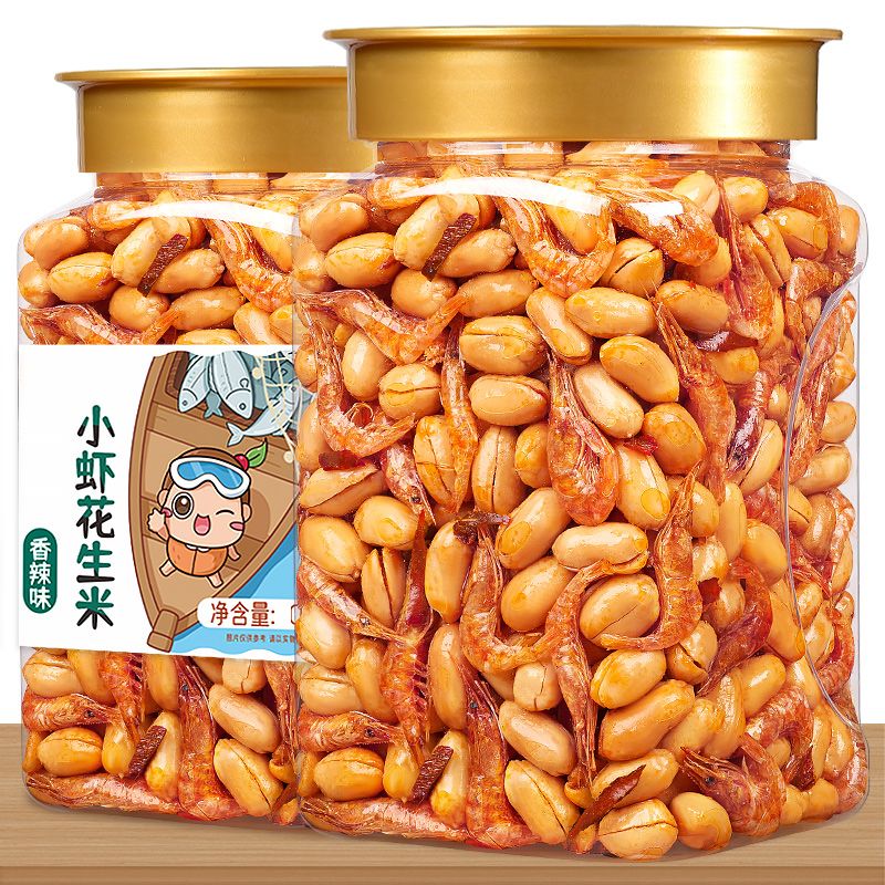 新货小鱼干花生米混小虾下酒菜小吃即食网红油炸零食熟烧烤店商用