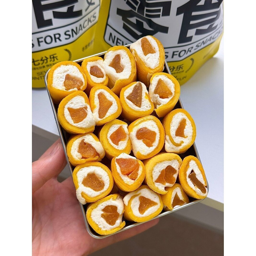 七分乐芒着桃你欢心棉花糖黄桃夹心卷酸甜软糯高颜值网红休闲零食