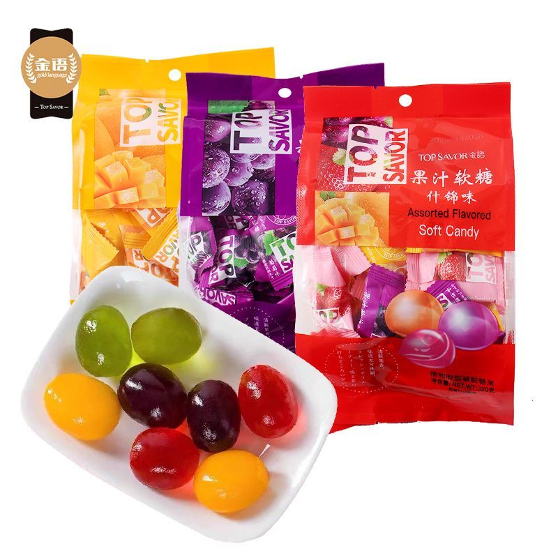 金语果汁软糖320g什锦味芒果味休闲年货糖果零食