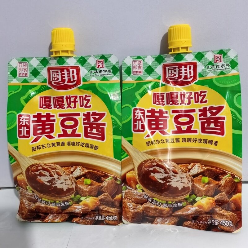 新货厨邦黄豆酱450克袋装拌面调味酱炒菜凉拌家用下饭酱即食熟酱