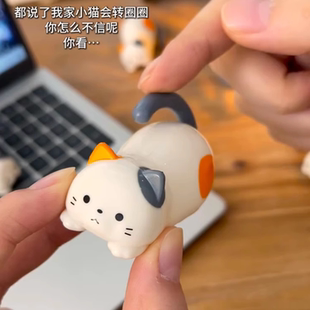 小红书同款发条翻滚小猫手动上弦卡通儿童解压益智玩具