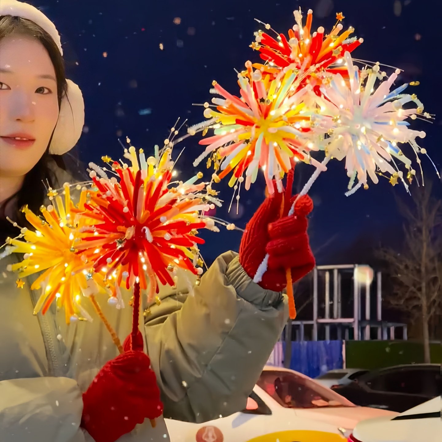 扭扭棒烟花手工DIY材料包新年创意礼品棒棒糖烟花棒装饰拍照道具