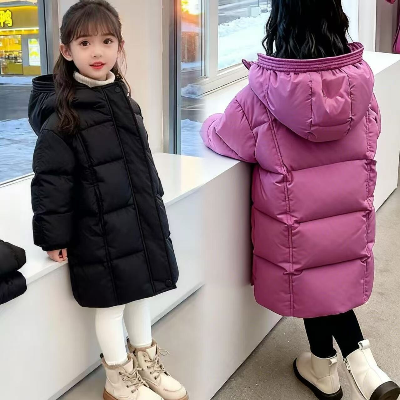 韩版外套儿童棉衣中大童秋冬男女童棉袄棉服童装男女通用中长款