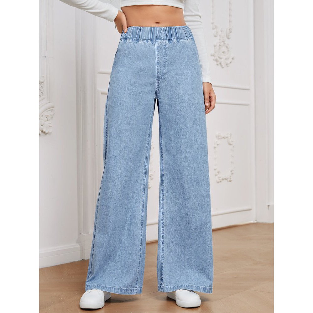 Women retro hanging straight leg loose wide leg jeans牛仔裤