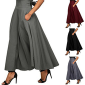 midi long skirt waist Women and with cinching skirt收腰长裙