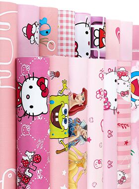 PVC防水防潮装饰自粘壁纸可爱卡通卧室寝室书桌翻新墙纸贴纸