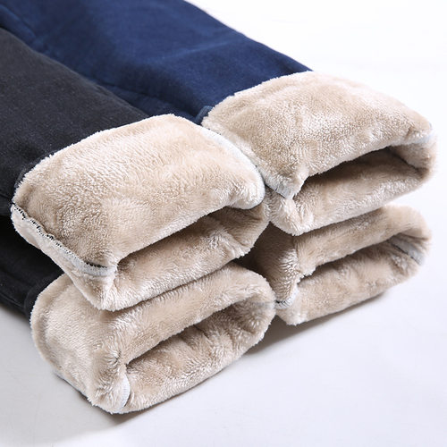Velvet denim jeans for women冬加绒牛仔裤女高腰加厚小脚长裤子