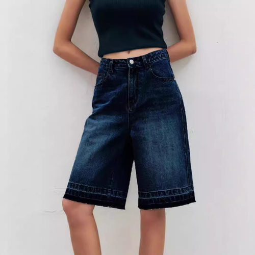 Loose high waisted casual fashion women's short jeans