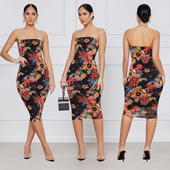 tight wrapped fitting hip Sexy chest women and dress女连衣裙