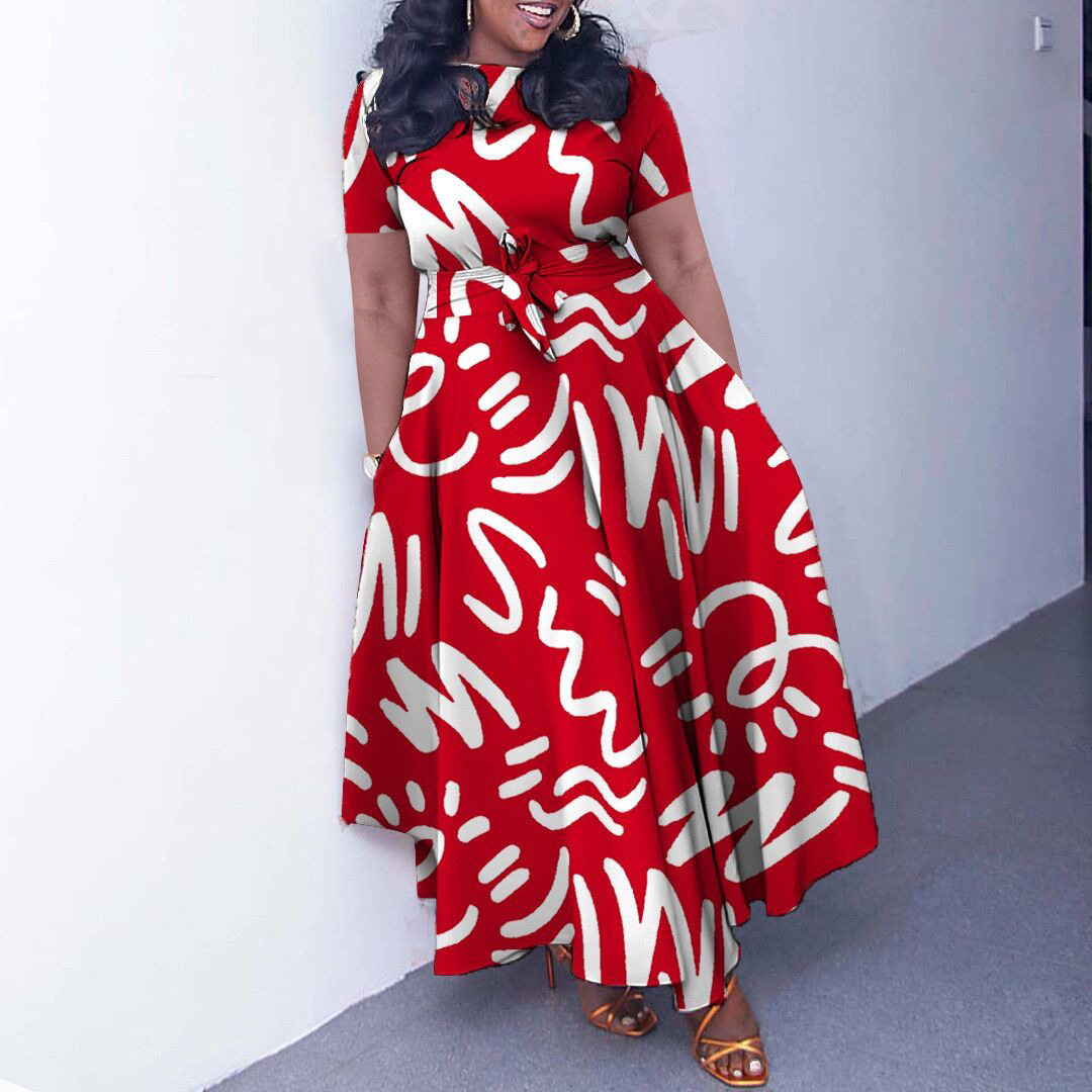 L-3XL plus size African women's dress大码秋冬非洲女士连