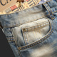 pants牛仔长裤 retro Men distressed denim 男秋复古宽松直筒裤
