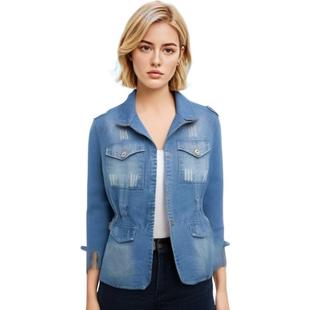 Women's tight fitting denim jacket女士牛仔外套紧身显瘦夹克